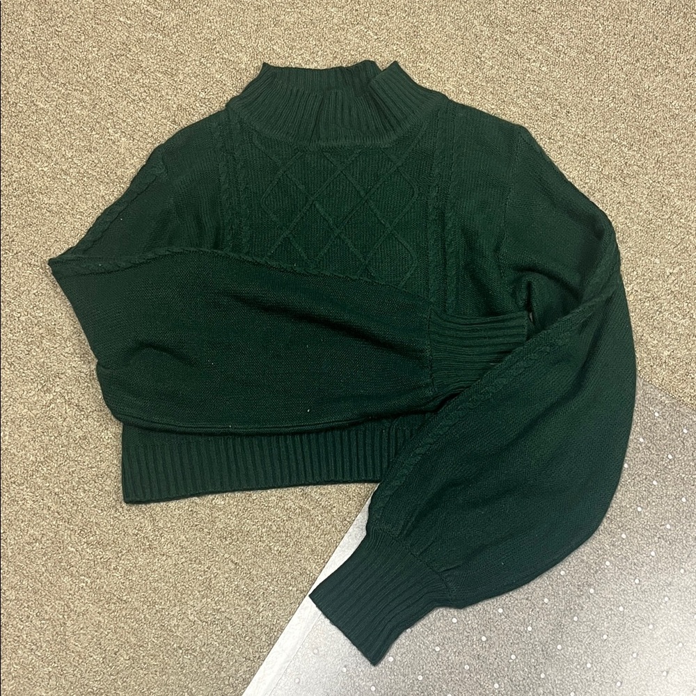SHEIN Green Cowl Neck Sweater